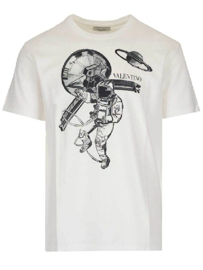 Shop Valentino Astronaut Graphic Print T In White