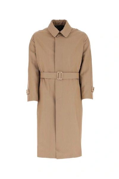 Shop Fendi Belted Trench Coat In Beige