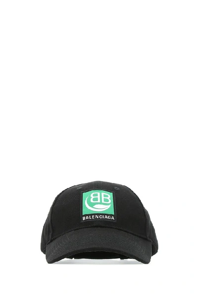 Shop Balenciaga Logo Patch Baseball Cap In Black
