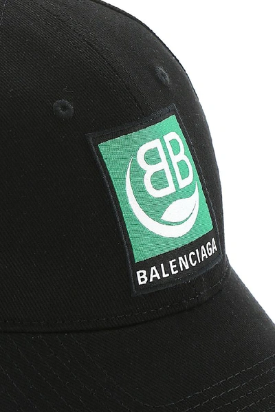 Shop Balenciaga Logo Patch Baseball Cap In Black
