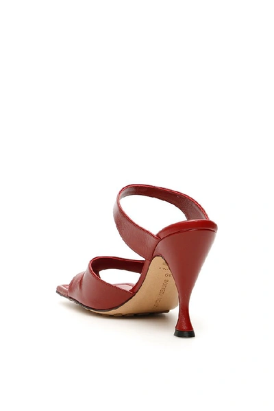 Shop Bottega Veneta Square Toe Sandals In Red