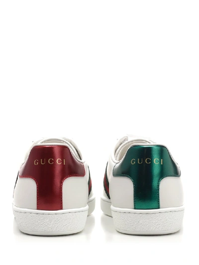 Shop Gucci Ace Gg Apple Detail Sneakers In White