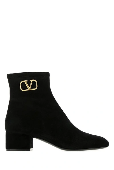 Shop Valentino Vlogo Ankle Boots In Black