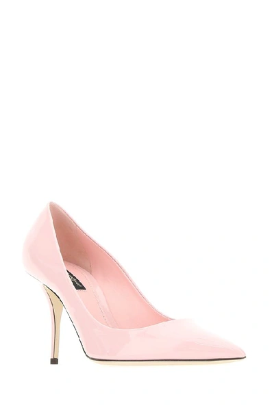 Shop Dolce & Gabbana Pointed Toe Patent Pumps In Pink