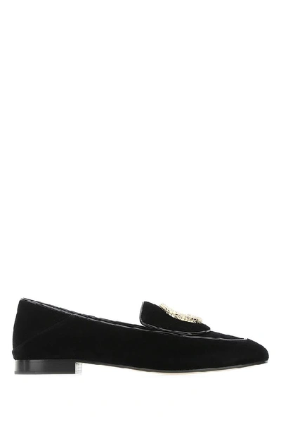Shop Chloé Crystal Embellished Loafers In Black