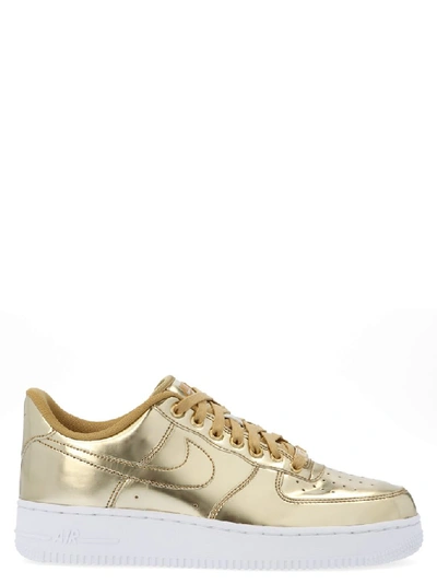 Shop Nike Air Force 1 Sneakers In Gold
