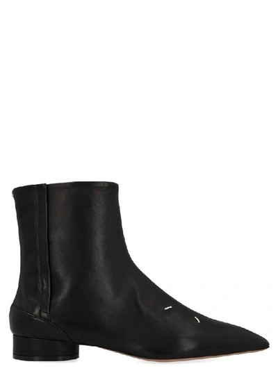 Shop Maison Margiela Stitching Ankle Boots In Black