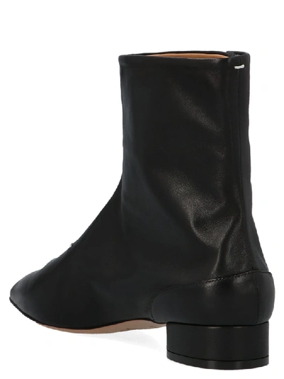 Shop Maison Margiela Stitching Ankle Boots In Black