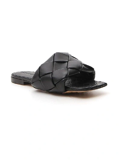 Shop Bottega Veneta Intrecciato Flat Sandals In Black