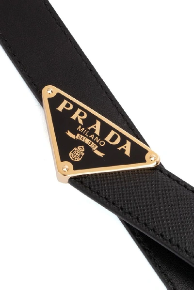 Shop Prada Logo Buckle Belt In Black