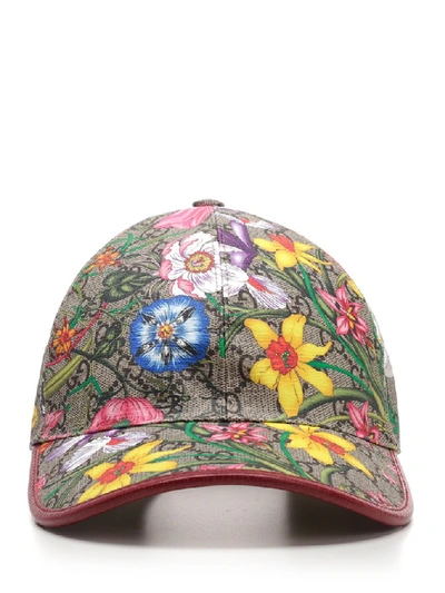 Shop Gucci Gg Flora Printed Baseball Cap In Multi