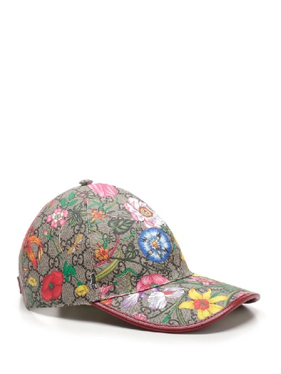 Shop Gucci Gg Flora Printed Baseball Cap In Multi