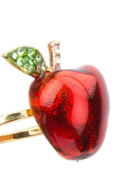 Shop Miu Miu Crystal Embellished Apple Ring In F0225