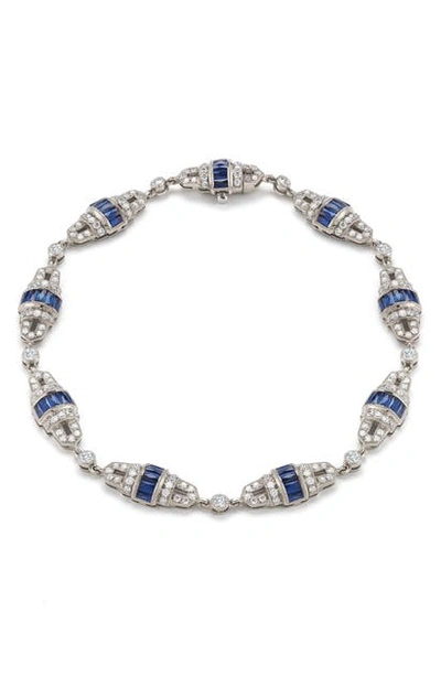 Shop Kwiat Diamond & Sapphire Station Bracelet In White Gold/ Sapphire