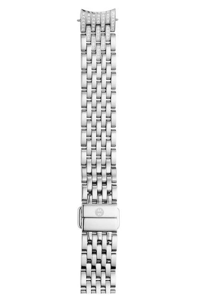 Shop Michele Sidney Classic 14mm Pave Diamond Watchband In Silver