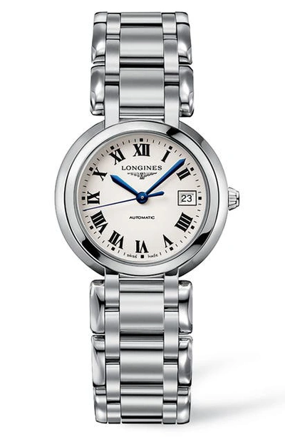 Shop Longines Primaluna Automatic Bracelet Watch, 30mm In Silver