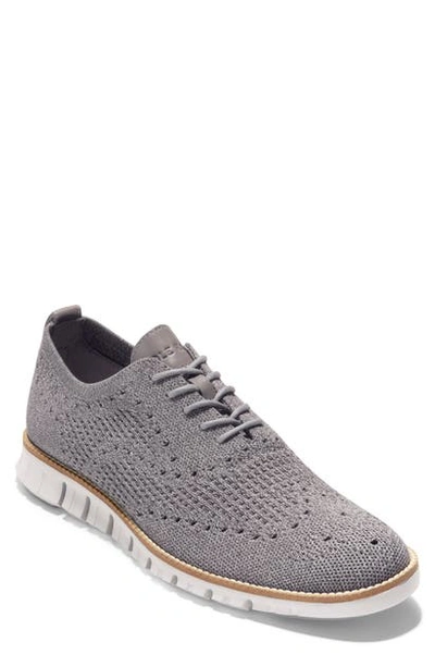 Shop Cole Haan Zerogrand Waffle Stitchlite Oxford In Magnet/ Ironstone Waf Knit