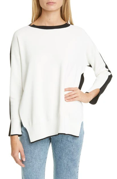 Shop Stella Mccartney Colorblock Sweater In Black/ Whit