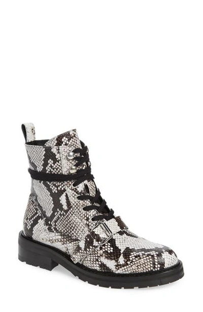 Shop Allsaints Donita Combat Boot In Black/ White Leather
