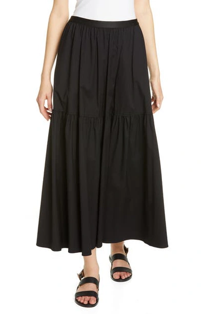 Shop Lafayette 148 Safford Tiered Maxi Skirt In Black