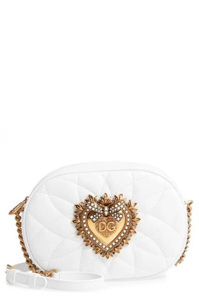Shop Dolce & Gabbana Devotion Matelasse Leather Bag In Black