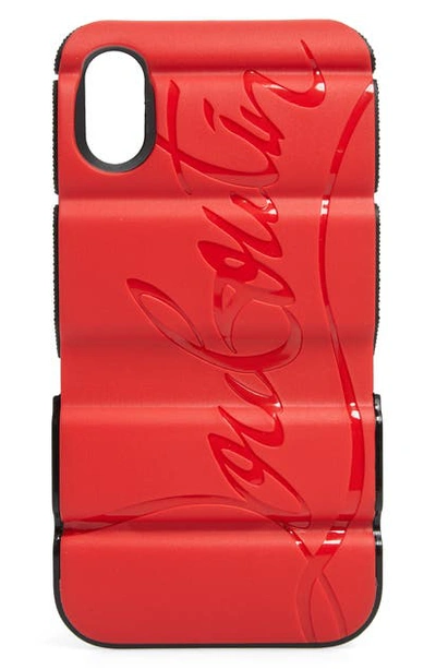 Shop Christian Louboutin Red Runner Iphone X/xs Case In Black Louboutin