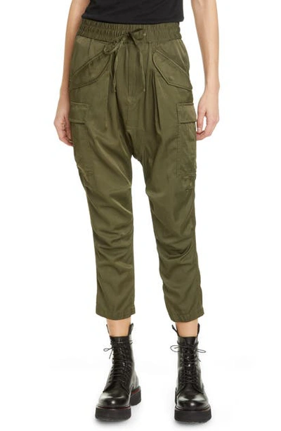 Shop R13 Crop Harem Cargo Pants In Olive