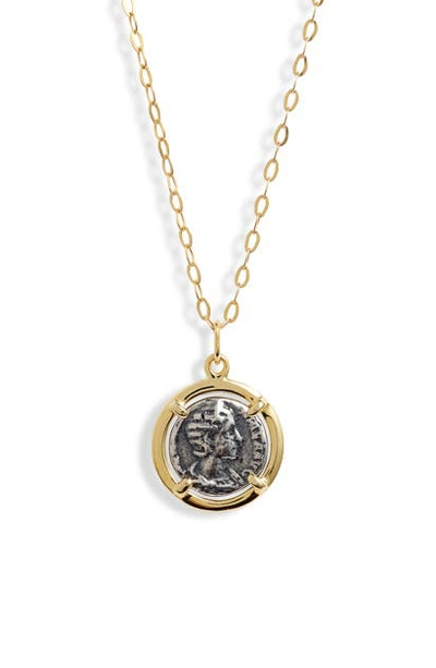 Shop Argento Vivo Antique Medallion Pendant Necklace In Gold