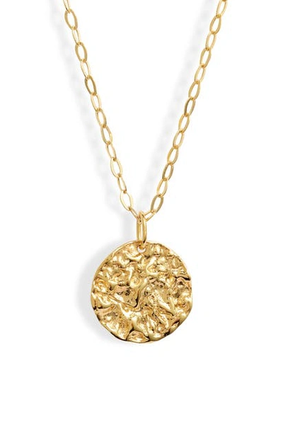 Shop Argento Vivo Molten Medallion Pendant Necklace In Gold