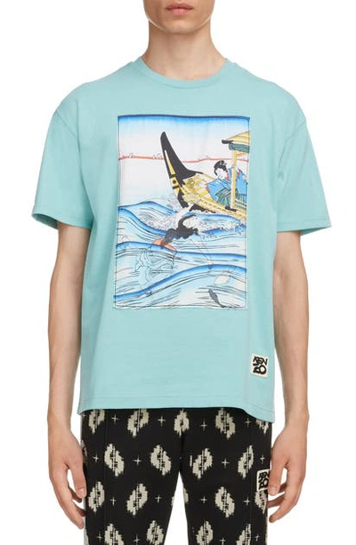 Shop Kenzo Art Applique T-shirt In Aqua