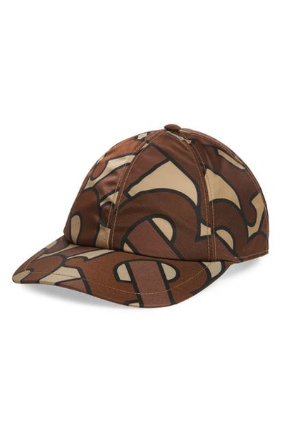 Shop Burberry Exploded Tb Snapback Baseball Cap In Bridle Brown
