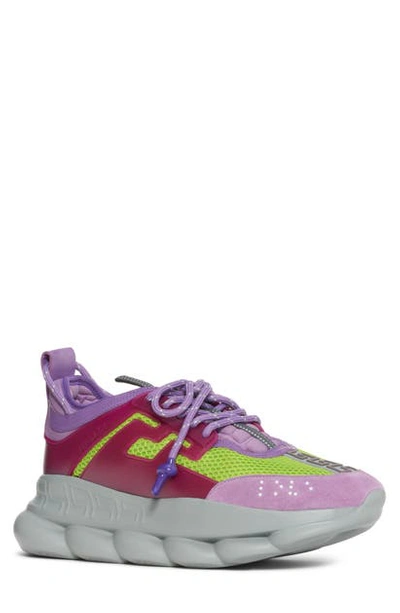 Shop Versace Chain Reaction Sneaker In Violet / Grey