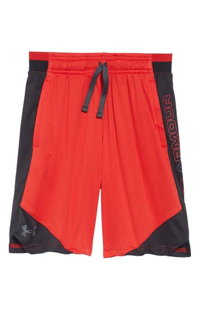 Shop Under Armour Stunt 2 Shorts In Red/ Pitch Gray