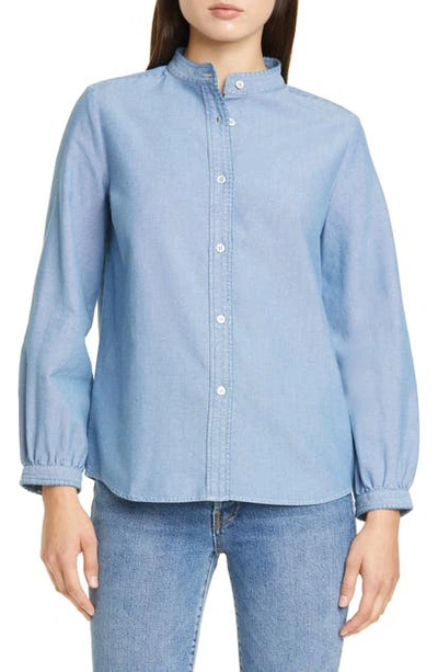 Shop A.p.c. Antoinette Cotton Shirt In Bleu