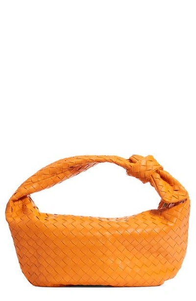Shop Bottega Veneta Bv Jodie Leather Hobo Bag In Light Orange/ Gold