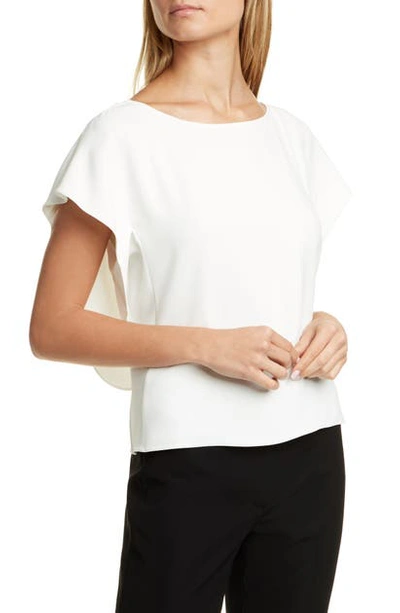 Shop Emporio Armani Drape Back Top In Warm White