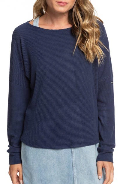 Shop Roxy Everyday Rib Pullover In Mood Indigo