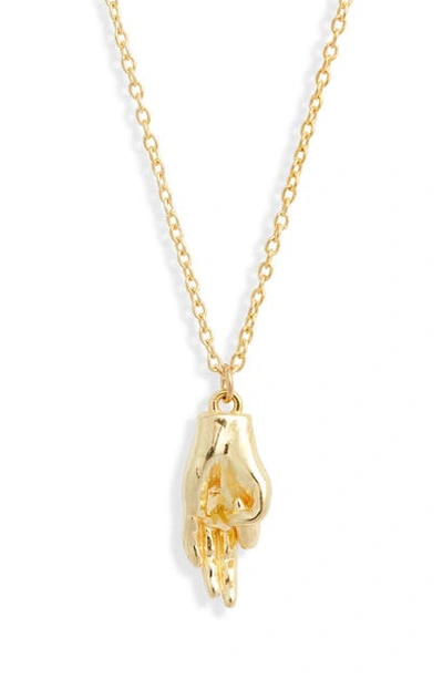 Shop Argento Vivo A-ok Pendant Necklace In Gold