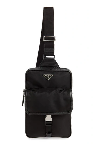 Shop Prada Medium Nylon Sling Bag In Nero