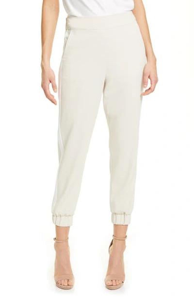Shop Alice And Olivia Pete Side Stripe Jogger Pants In Taupe