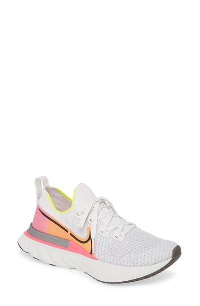 Shop Nike React Infinity Run Flyknit Running Shoe In Platinum Tint/ Black/ Pink