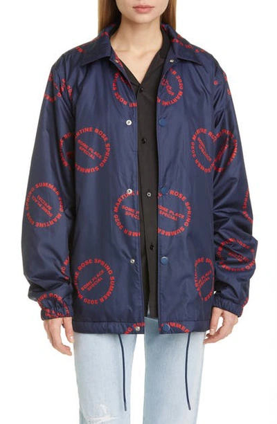 Shop Martine Rose 2020 Nylon Coach's Jacket In Red Print