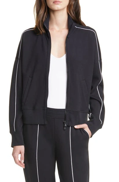 Shop Atm Anthony Thomas Melillo Piped French Terry Jacket In Black