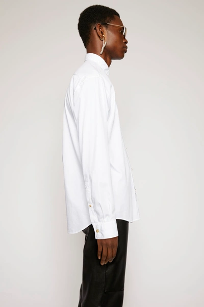 Shop Acne Studios Classic Cotton Poplin Shirt Optic White