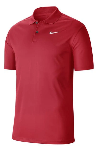 Shop Nike Golf Dri-fit Victory Polo Shirt In Sierra Red/ White
