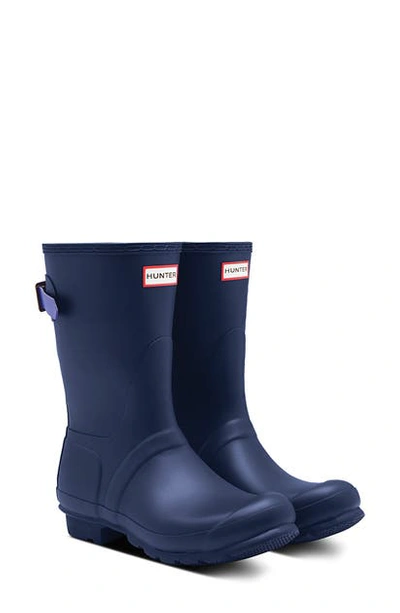 Shop Hunter Original Short Back Adjustable Waterproof Rain Boot In Cuttle Blue