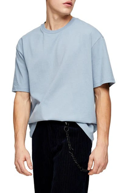 Shop Topman Oversize Fit T-shirt In Dusty Blue