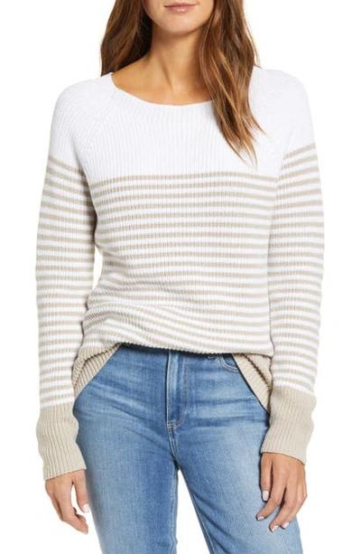 Shop Vineyard Vines Placed Stripe Sweater In Sand