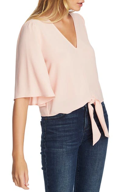 Shop 1.state Tie Front Blouse In Ballet Rose