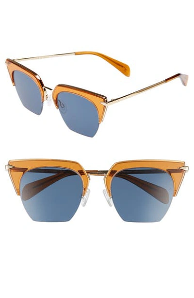 Shop Rag & Bone 51mm Cat Eye Sunglasses In Orange/ Gold